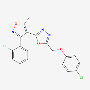 2-[(4-Chlorophenoxy)methyl]-5-[3-(2-chlorophenyl)-5-methyl-4-isoxazolyl]-1,3,4-oxadiazole
