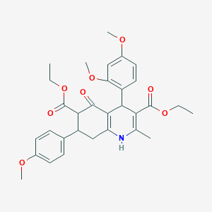 Diethyl 4-(2,4-dimethoxyphenyl)-7-(4-methoxyphenyl)-2-methyl-5-oxo-1,4,5,6,7,8-hexahydro-3,6-quinolinedicarboxylate