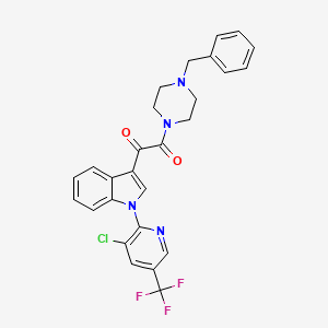 molecular formula C27H22ClF3N4O2 B3036817 1-(4-Benzylpiperazin-1-yl)-2-[1-[3-chloro-5-(trifluoromethyl)pyridin-2-yl]indol-3-yl]ethane-1,2-dione CAS No. 400081-10-9