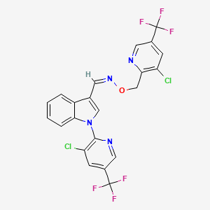 (Z)-1-[1-[3-Chloro-5-(trifluoromethyl)pyridin-2-yl]indol-3-yl]-N-[[3-chloro-5-(trifluoromethyl)pyridin-2-yl]methoxy]methanimine