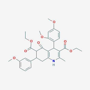 Diethyl 4-(2,4-dimethoxyphenyl)-7-(3-methoxyphenyl)-2-methyl-5-oxo-1,4,5,6,7,8-hexahydro-3,6-quinolinedicarboxylate