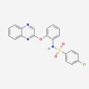 molecular formula C20H14ClN3O3S B3036825 4-chloro-N-[2-(2-quinoxalinyloxy)phenyl]benzenesulfonamide CAS No. 400081-56-3