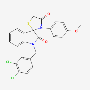 molecular formula C24H18Cl2N2O3S B3036828 1'-[(3,4-Dichlorophenyl)methyl]-3-(4-methoxyphenyl)spiro[1,3-thiazolidine-2,3'-indole]-2',4-dione CAS No. 400081-77-8