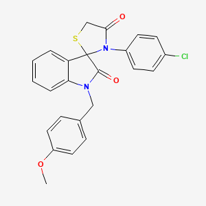 3-(4-Chlorophenyl)-1'-[(4-methoxyphenyl)methyl]spiro[1,3-thiazolidine-2,3'-indole]-2',4-dione