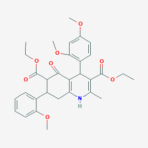 Diethyl 4-(2,4-dimethoxyphenyl)-7-(2-methoxyphenyl)-2-methyl-5-oxo-1,4,5,6,7,8-hexahydro-3,6-quinolinedicarboxylate