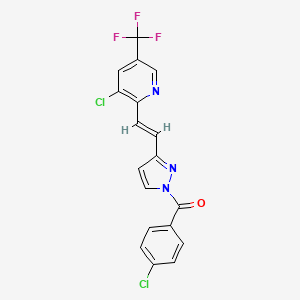 (4-chlorophenyl)-[3-[(E)-2-[3-chloro-5-(trifluoromethyl)pyridin-2-yl]ethenyl]pyrazol-1-yl]methanone