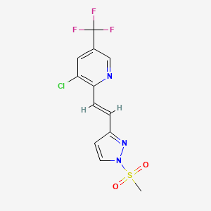 molecular formula C12H9ClF3N3O2S B3036836 3-chloro-2-[(E)-2-(1-methylsulfonylpyrazol-3-yl)ethenyl]-5-(trifluoromethyl)pyridine CAS No. 400081-94-9