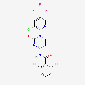 molecular formula C17H8Cl3F3N4O2 B3036837 2,6-二氯-N-[1-[3-氯-5-(三氟甲基)吡啶-2-基]-2-氧代嘧啶-4-基]苯甲酰胺 CAS No. 400082-05-5