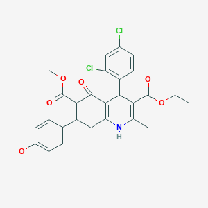Diethyl 4-(2,4-dichlorophenyl)-7-(4-methoxyphenyl)-2-methyl-5-oxo-1,4,5,6,7,8-hexahydro-3,6-quinolinedicarboxylate