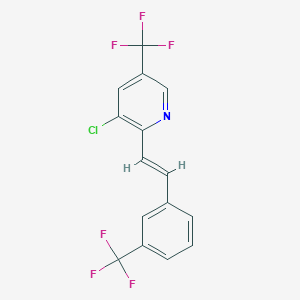 3-chloro-5-(trifluoromethyl)-2-[(E)-2-[3-(trifluoromethyl)phenyl]ethenyl]pyridine