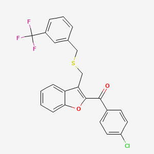 (4-Chlorophenyl)[3-({[3-(trifluoromethyl)benzyl]sulfanyl}methyl)-1-benzofuran-2-yl]methanone