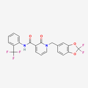 molecular formula C21H13F5N2O4 B3036850 1-[(2,2-difluoro-1,3-benzodioxol-5-yl)methyl]-2-oxo-N-[2-(trifluoromethyl)phenyl]pyridine-3-carboxamide CAS No. 400082-68-0