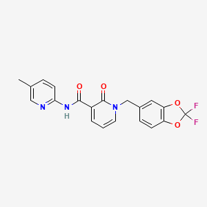 molecular formula C20H15F2N3O4 B3036853 1-[(2,2-difluoro-1,3-benzodioxol-5-yl)methyl]-N-(5-methylpyridin-2-yl)-2-oxopyridine-3-carboxamide CAS No. 400083-10-5
