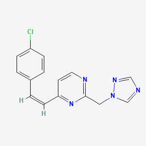 4-(4-chlorostyryl)-2-(1H-1,2,4-triazol-1-ylmethyl)pyrimidine