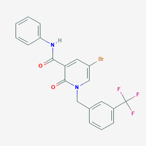 5-bromo-2-oxo-N-phenyl-1-[[3-(trifluoromethyl)phenyl]methyl]pyridine-3-carboxamide