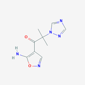 molecular formula C9H11N5O2 B3036863 1-(5-amino-4-isoxazolyl)-2-methyl-2-(1H-1,2,4-triazol-1-yl)-1-propanone CAS No. 400083-55-8