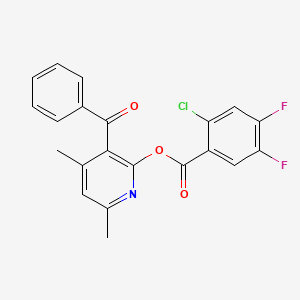 3-Benzoyl-4,6-dimethyl-2-pyridinyl 2-chloro-4,5-difluorobenzenecarboxylate