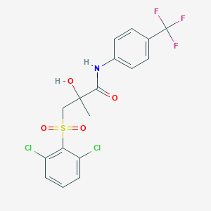 3-[(2,6-dichlorophenyl)sulfonyl]-2-hydroxy-2-methyl-N-[4-(trifluoromethyl)phenyl]propanamide