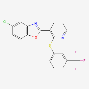 molecular formula C19H10ClF3N2OS B3036877 5-Chloro-2-(2-{[3-(trifluoromethyl)phenyl]sulfanyl}-3-pyridinyl)-1,3-benzoxazole CAS No. 400084-36-8