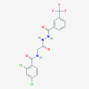 2,4-dichloro-N-(2-oxo-2-{2-[3-(trifluoromethyl)benzoyl]hydrazino}ethyl)benzenecarboxamide