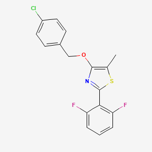 4-[(4-Chlorophenyl)methoxy]-2-(2,6-difluorophenyl)-5-methyl-1,3-thiazole