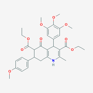 molecular formula C32H37NO9 B303689 Diethyl 7-(4-methoxyphenyl)-2-methyl-5-oxo-4-(3,4,5-trimethoxyphenyl)-1,4,5,6,7,8-hexahydro-3,6-quinolinedicarboxylate 