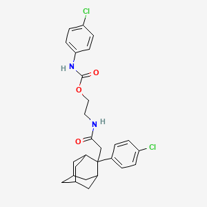 molecular formula C27H30Cl2N2O3 B3036891 2-({2-[2-(4-chlorophenyl)-2-adamantyl]acetyl}amino)ethyl N-(4-chlorophenyl)carbamate CAS No. 400085-13-4