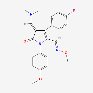 molecular formula C22H22FN3O3 B3036896 (3E)-3-(dimethylaminomethylidene)-4-(4-fluorophenyl)-5-[(E)-methoxyiminomethyl]-1-(4-methoxyphenyl)pyrrol-2-one CAS No. 400085-36-1
