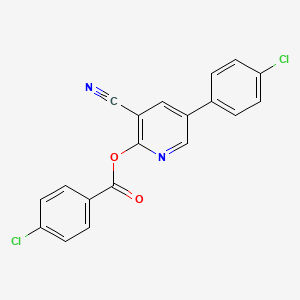 molecular formula C19H10Cl2N2O2 B3036902 5-(4-Chlorophenyl)-3-cyano-2-pyridinyl 4-chlorobenzenecarboxylate CAS No. 400085-50-9