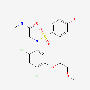 molecular formula C20H24Cl2N2O6S B3036906 2-{2,4-dichloro-5-(2-methoxyethoxy)[(4-methoxyphenyl)sulfonyl]anilino}-N,N-dimethylacetamide CAS No. 400085-62-3