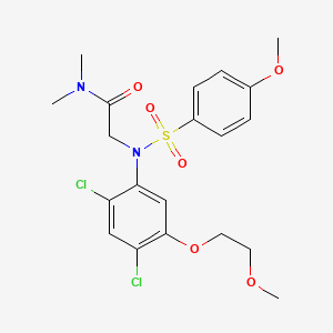 molecular formula C20H24Cl2N2O6S B3036906 2-{2,4-二氯-5-(2-甲氧基乙氧基)[(4-甲氧基苯基)磺酰]苯胺}-N,N-二甲基乙酰胺 CAS No. 400085-62-3