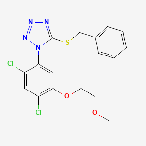 molecular formula C17H16Cl2N4O2S B3036907 5-Benzylsulfanyl-1-[2,4-dichloro-5-(2-methoxyethoxy)phenyl]tetrazole CAS No. 400085-65-6