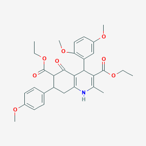molecular formula C31H35NO8 B303691 Diethyl 4-(2,5-dimethoxyphenyl)-7-(4-methoxyphenyl)-2-methyl-5-oxo-1,4,5,6,7,8-hexahydro-3,6-quinolinedicarboxylate 
