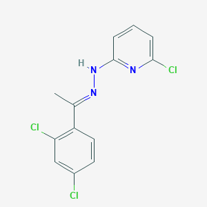 molecular formula C13H10Cl3N3 B3036914 1-(2,4-dichlorophenyl)-1-ethanone N-(6-chloro-2-pyridinyl)hydrazone CAS No. 400085-88-3