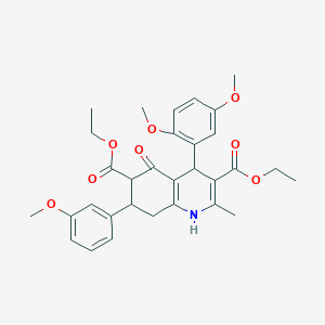 Diethyl 4-(2,5-dimethoxyphenyl)-7-(3-methoxyphenyl)-2-methyl-5-oxo-1,4,5,6,7,8-hexahydro-3,6-quinolinedicarboxylate
