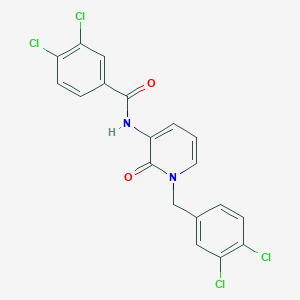 molecular formula C19H12Cl4N2O2 B3036922 3,4-dichloro-N-[1-(3,4-dichlorobenzyl)-2-oxo-1,2-dihydro-3-pyridinyl]benzenecarboxamide CAS No. 400086-15-9