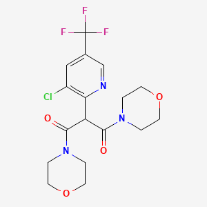 molecular formula C17H19ClF3N3O4 B3036928 2-[3-Chloro-5-(trifluoromethyl)-2-pyridinyl]-1,3-dimorpholino-1,3-propanedione CAS No. 400086-48-8