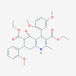 Diethyl 4-(2,5-dimethoxyphenyl)-7-(2-methoxyphenyl)-2-methyl-5-oxo-1,4,5,6,7,8-hexahydro-3,6-quinolinedicarboxylate