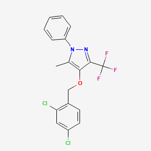 molecular formula C18H13Cl2F3N2O B3036931 4-[(2,4-dichlorobenzyl)oxy]-5-methyl-1-phenyl-3-(trifluoromethyl)-1H-pyrazole CAS No. 400086-53-5