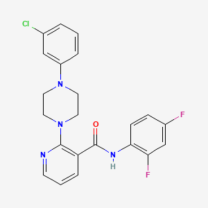 molecular formula C22H19ClF2N4O B3036938 2-[4-(3-chlorophenyl)piperazin-1-yl]-N-(2,4-difluorophenyl)pyridine-3-carboxamide CAS No. 400086-74-0