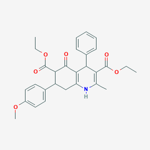 molecular formula C29H31NO6 B303694 Diethyl 7-(4-methoxyphenyl)-2-methyl-5-oxo-4-phenyl-1,4,5,6,7,8-hexahydro-3,6-quinolinedicarboxylate 