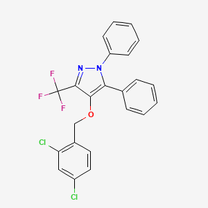 molecular formula C23H15Cl2F3N2O B3036942 4-[(2,4-Dichlorophenyl)methoxy]-1,5-diphenyl-3-(trifluoromethyl)pyrazole CAS No. 400086-83-1