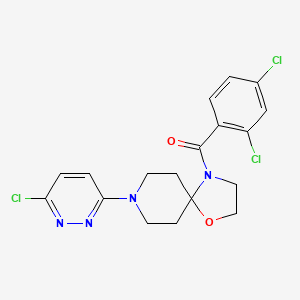 molecular formula C18H17Cl3N4O2 B3036944 [8-(6-Chloro-3-pyridazinyl)-1-oxa-4,8-diazaspiro[4.5]dec-4-yl](2,4-dichlorophenyl)methanone CAS No. 400086-91-1