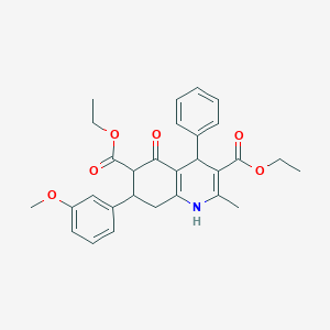 molecular formula C29H31NO6 B303695 Diethyl 7-(3-methoxyphenyl)-2-methyl-5-oxo-4-phenyl-1,4,5,6,7,8-hexahydro-3,6-quinolinedicarboxylate 