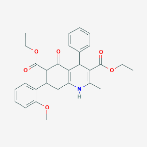 Diethyl 7-(2-methoxyphenyl)-2-methyl-5-oxo-4-phenyl-1,4,5,6,7,8-hexahydro-3,6-quinolinedicarboxylate