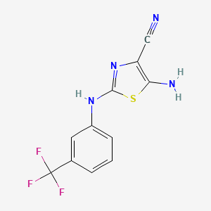 5-Amino-2-[3-(trifluoromethyl)anilino]-1,3-thiazole-4-carbonitrile