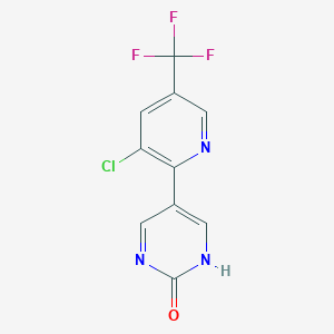 molecular formula C10H5ClF3N3O B3036961 5-[3-Chloro-5-(trifluoromethyl)-2-pyridinyl]-2-pyrimidinol CAS No. 400087-69-6
