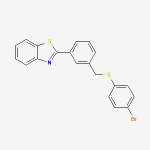 molecular formula C20H14BrNS2 B3036966 2-(3-{[(4-Bromophenyl)sulfanyl]methyl}phenyl)-1,3-benzothiazole CAS No. 400087-85-6