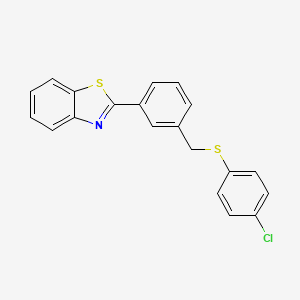 molecular formula C20H14ClNS2 B3036967 2-(3-{[(4-Chlorophenyl)sulfanyl]methyl}phenyl)-1,3-benzothiazole CAS No. 400087-86-7