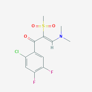 molecular formula C12H12ClF2NO3S B3036972 1-(2-Chloro-4,5-difluorophenyl)-3-(dimethylamino)-2-(methylsulfonyl)-2-propen-1-one CAS No. 400088-07-5